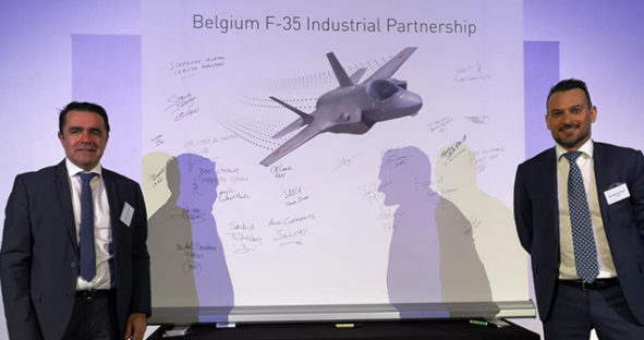 Christoph De Preter and Jurgen Hamelrijckx represent Hexagon at meeting in Belgium (F-35 Program)