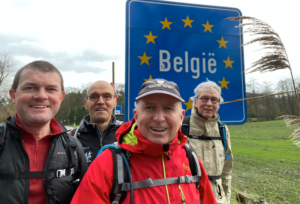 Ivo de Bisschop pictured with friends in Belgium. Ivo will soon embark on a walk around the nation of Belgium to raise money for Parkinson's Disease research.