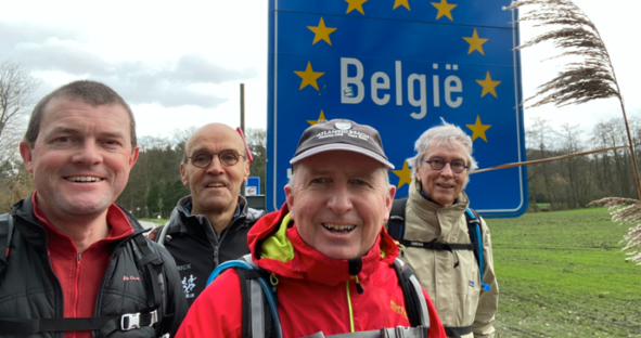 Ivo de Bisschop pictured with friends in Belgium. Ivo will soon embark on a walk around the nation of Belgium to raise money for Parkinson's Disease research.