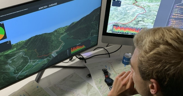 Hexagon Solution Engineer Matthias Bauer plans his journey through the Alps.