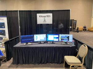 Kitsap 911's remote dispatch display booth at an APCO conference.