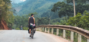 Yohann Ly sometimes cycled 8 hours a day through mountainous terrain.