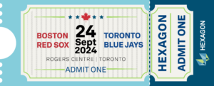 A baseball ticket for Sept 24 2024 in Toronto. Part of the Utility Summit promotion